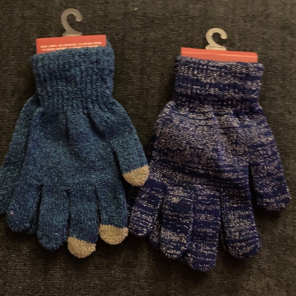 NWT Juncture Women's Blue Knit Gloves touch screen and glittery 2 pairs - Picture 3 of 4